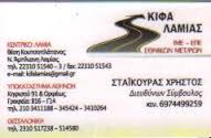 ΚΙΦΑ ΛΑΜΙΑΣ ΙΜΕ ΕΠΕ ΕΘΝΙΚΕΣ ΜΕΤΑΦΟΡΕΣ ΜΕΤΑΚΟΜΙΣΕΙΣ ΑΠΟΘΗΚΕΥΣΕΙΣ ΛΑΜΙΑ ΣΤΑΙΚΟΥΡΑΣ ΧΡΗΣΤΟΣ